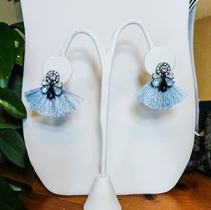 Blue & Purple Sparkly Tassel Earrings
